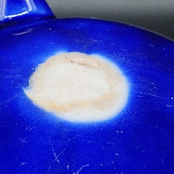 Antique Porcelain Biscuit Jar Hand-Painted Cobalt Blue & Gold Porcelain Lidded - Picture 10 of 13